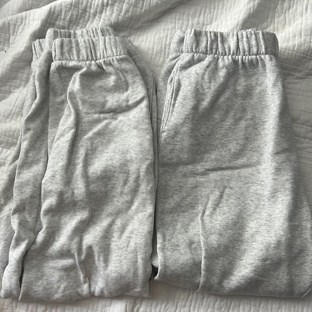 2 pairs of gray Hollister sweatpants
